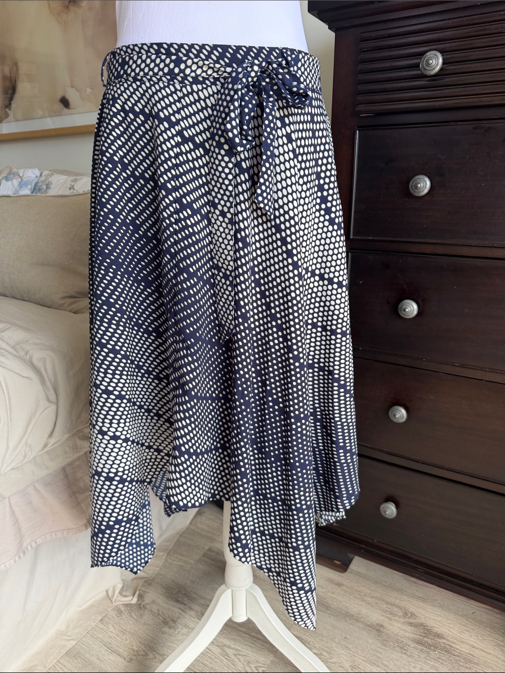 Banana Republic Polka Dot Handkerchief Skirt With Belt